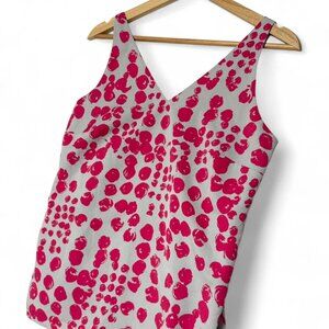 Banana Republic Tank Top Womens Size S Gray Pink Sleeveless Blouse V Neck